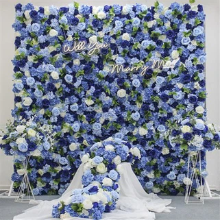 Ħajt tal-Fjura Artifiċjali Blu Għall-Isfond tal-Partit